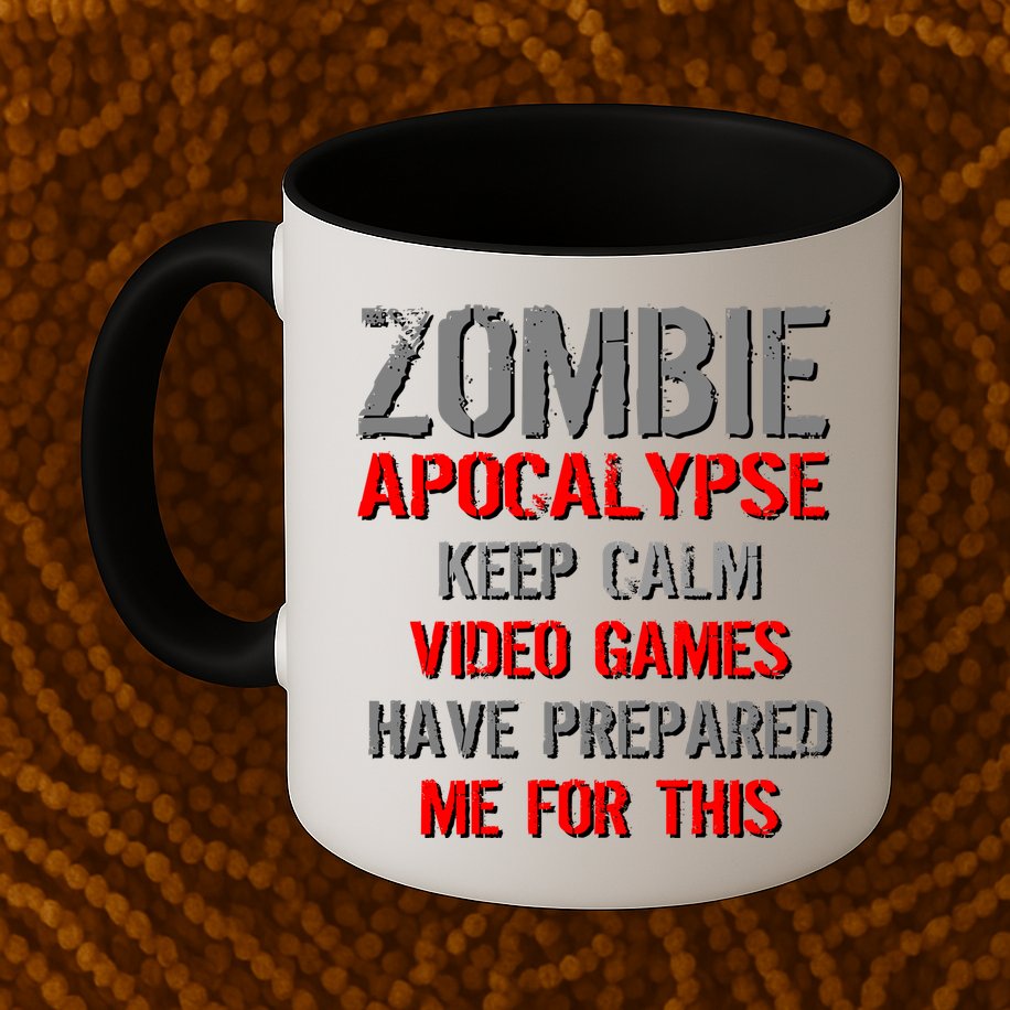 Zombie Apocalypse Keep Calm Video Games Prepared Me Mug