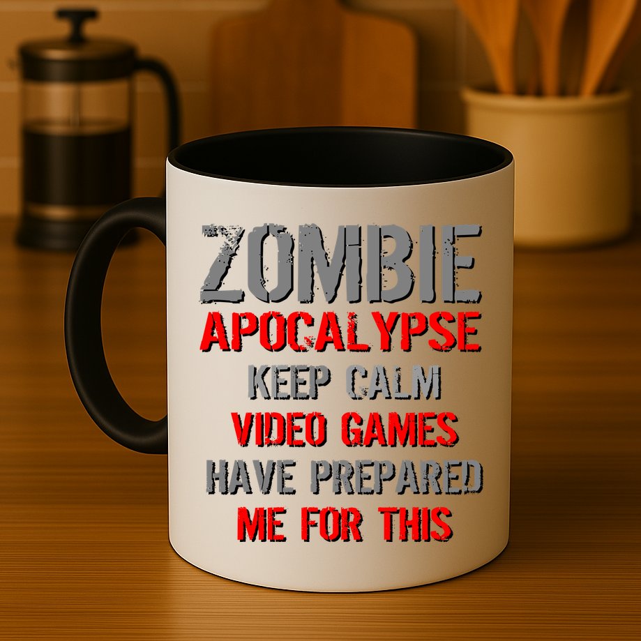 Zombie Apocalypse Keep Calm Video Games Prepared Me Mug