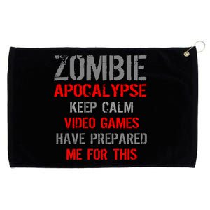 Zombie Apocalypse Keep Calm Video Games Prepared Me Grommeted Golf Towel