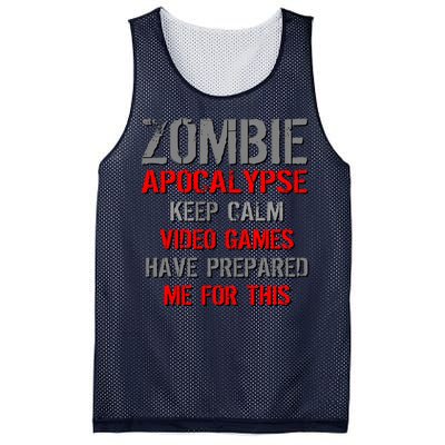 Zombie Apocalypse Keep Calm Video Games Prepared Me Mesh Reversible Basketball Jersey Tank