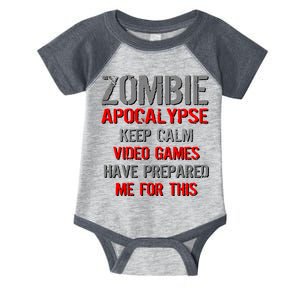 Zombie Apocalypse Keep Calm Video Games Prepared Me Infant Baby Jersey Bodysuit