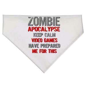 Zombie Apocalypse Keep Calm Video Games Prepared Me USA-Made Doggie Bandana