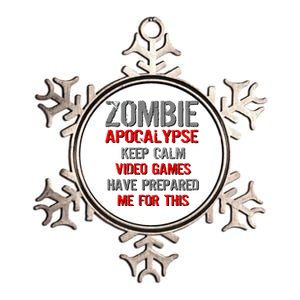 Zombie Apocalypse Keep Calm Video Games Prepared Me Metallic Star Ornament