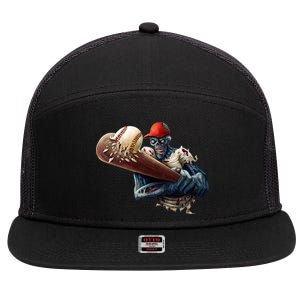 Zombie Baseball Batter 7 Panel Mesh Trucker Snapback Hat