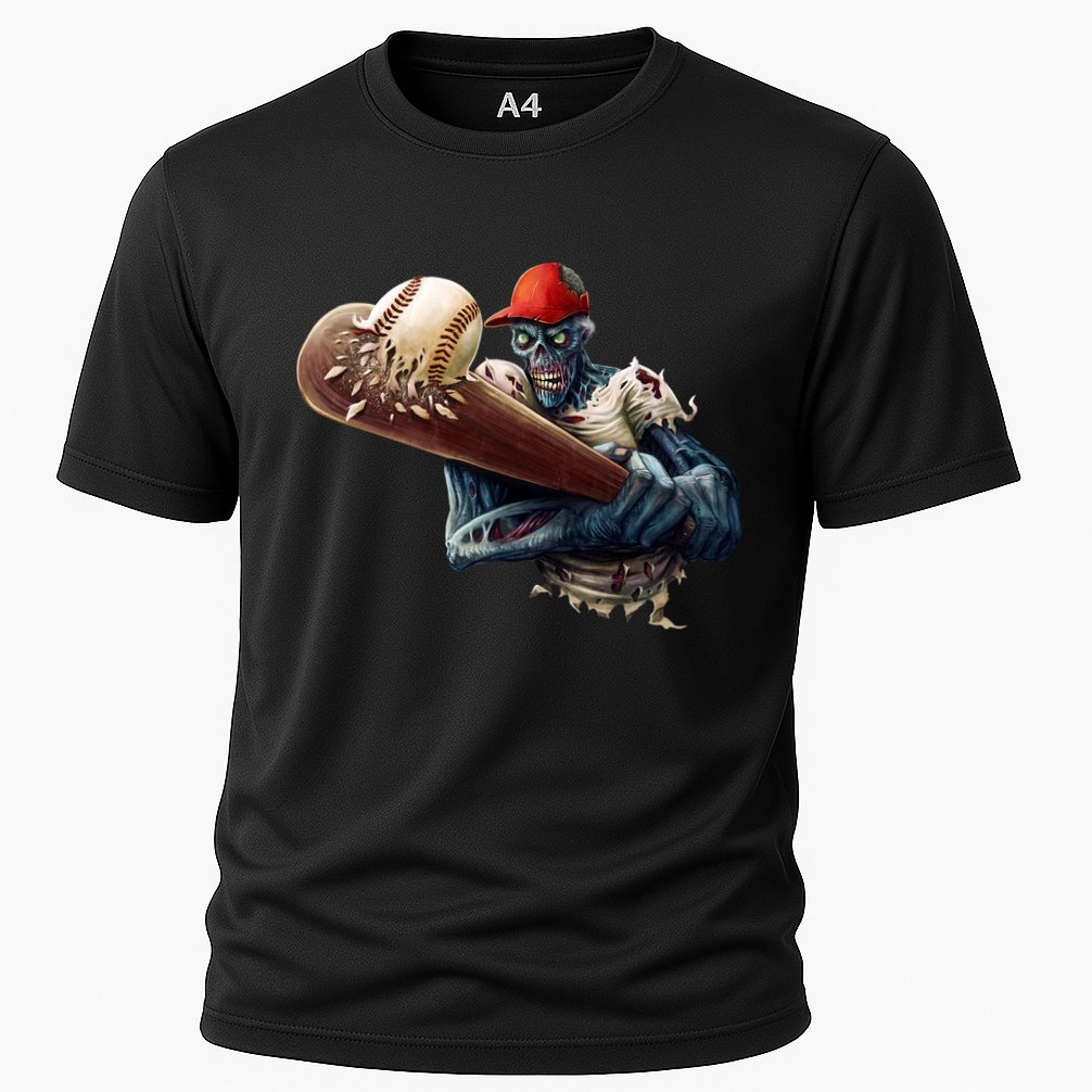 Zombie Baseball Batter Cooling Performance Crew T-Shirt