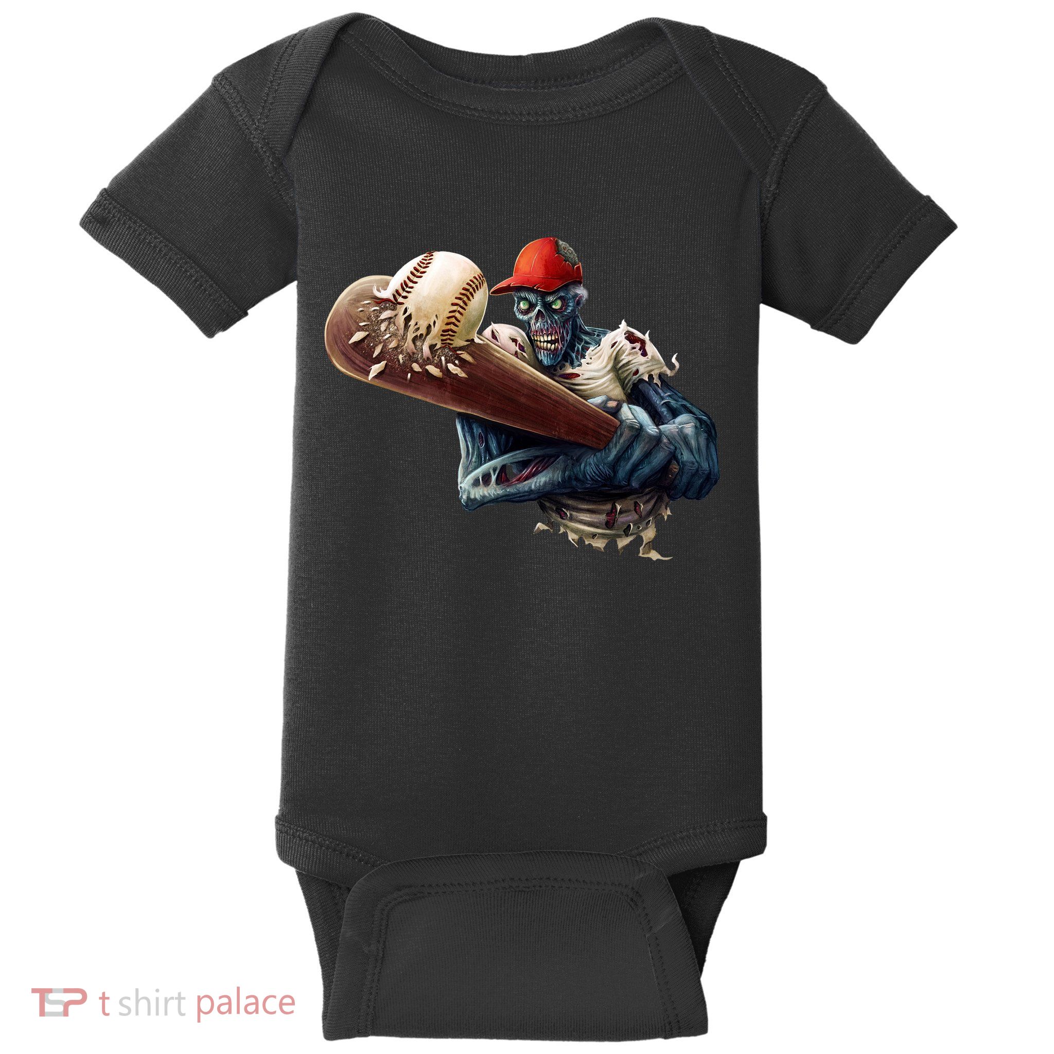 Zombie Baseball Batter Baby Bodysuit