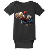 Zombie Baseball Batter Baby Bodysuit