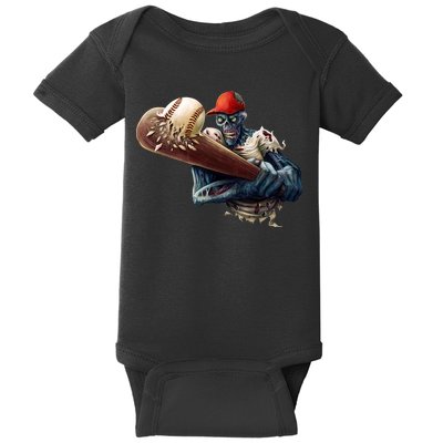 Zombie Baseball Batter Baby Bodysuit