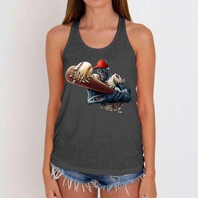 Zombie Baseball Batter Women's Knotted Racerback Tank