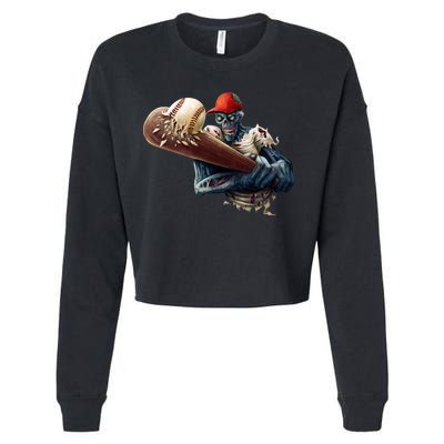 Zombie Baseball Batter Cropped Pullover Crew