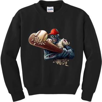 Zombie Baseball Batter Kids Sweatshirt