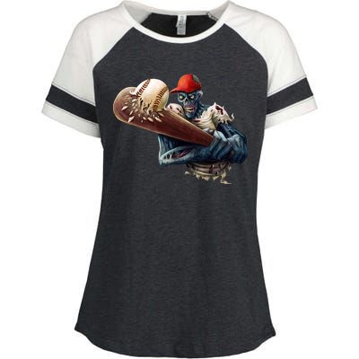 Zombie Baseball Batter Enza Ladies Jersey Colorblock Tee