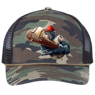 Zombie Baseball Batter Retro Rope Trucker Hat Cap