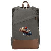 Zombie Baseball Batter Cotton Canvas Backpack