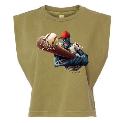 Zombie Baseball Batter Garment-Dyed Women's Muscle Tee