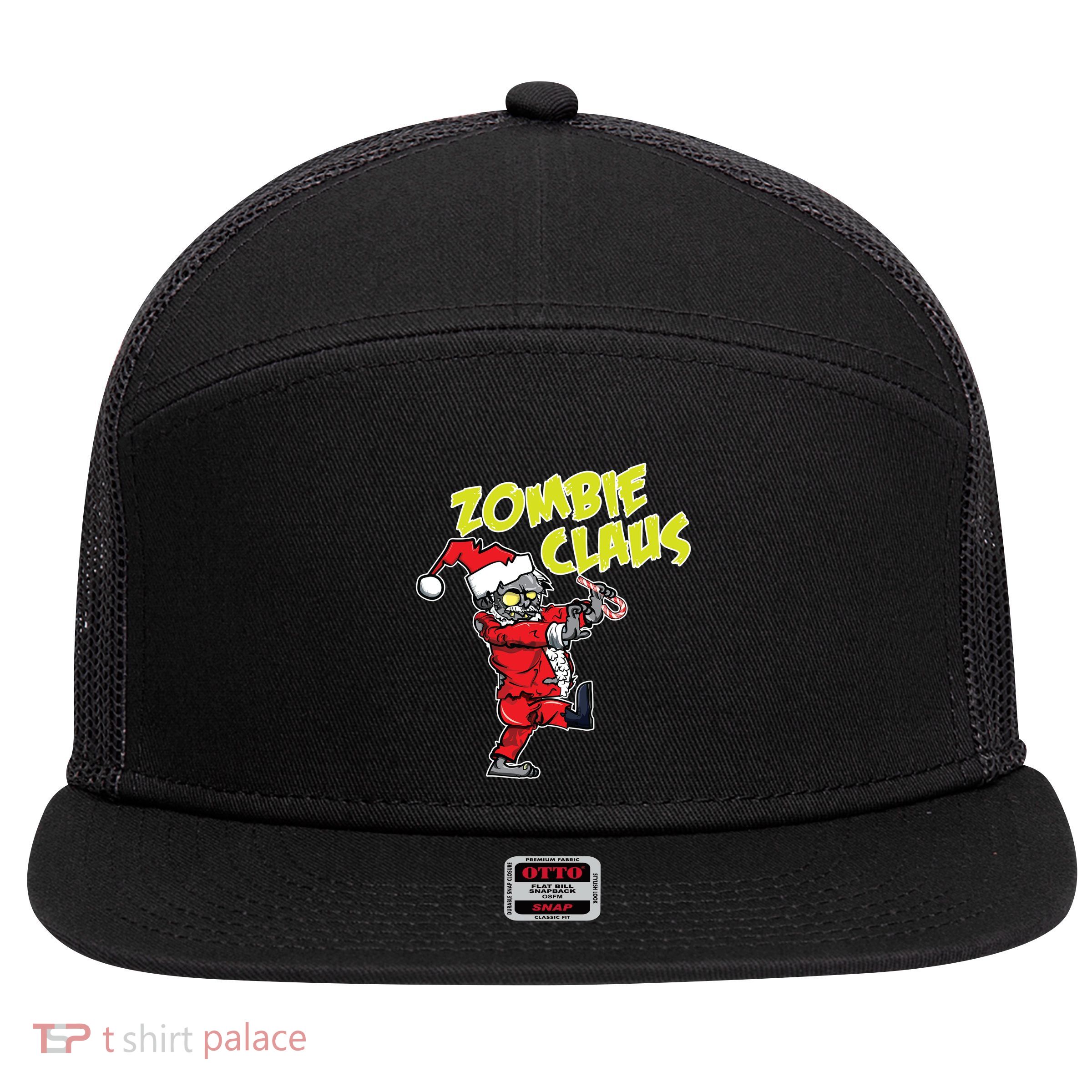 Zombie Claus 7 Panel Mesh Trucker Snapback Hat