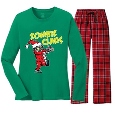 Zombie Claus Women's Long Sleeve Flannel Pajama Set 