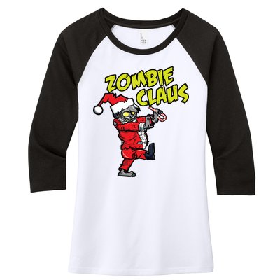 Zombie Claus Women's Tri-Blend 3/4-Sleeve Raglan Shirt