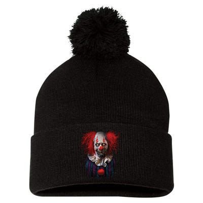 Zombie Clown Pom Pom 12in Knit Beanie