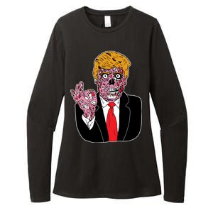 Zombie Donald Trump Funny Halloween Womens CVC Long Sleeve Shirt