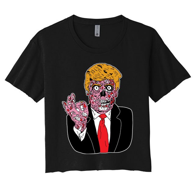 Zombie Donald Trump Funny Halloween Crop Top