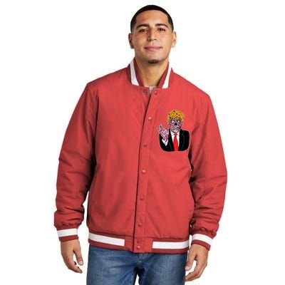 Zombie Donald Trump Funny Halloween Insulated Varsity Jacket