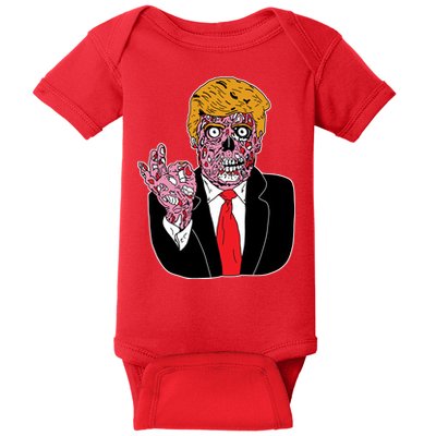Zombie Donald Trump Funny Halloween Baby Bodysuit