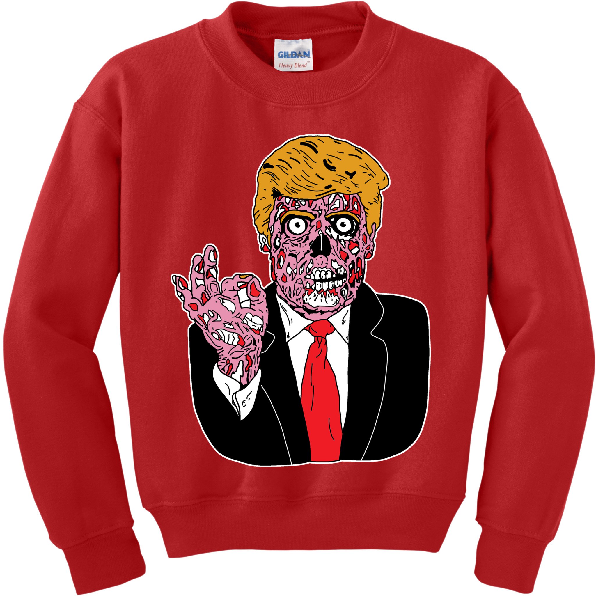Zombie Donald Trump Funny Halloween Kids Sweatshirt