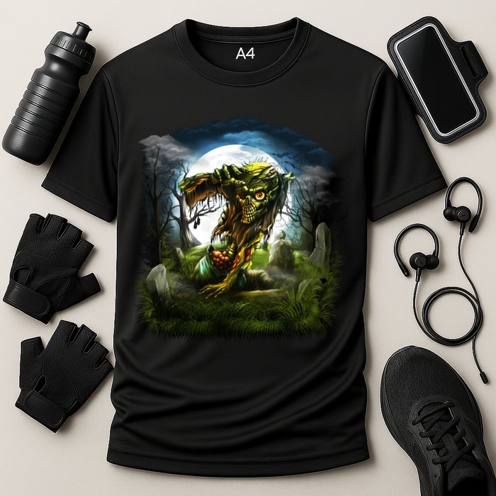 Zombie Grave Halloween Cooling Performance Crew T-Shirt
