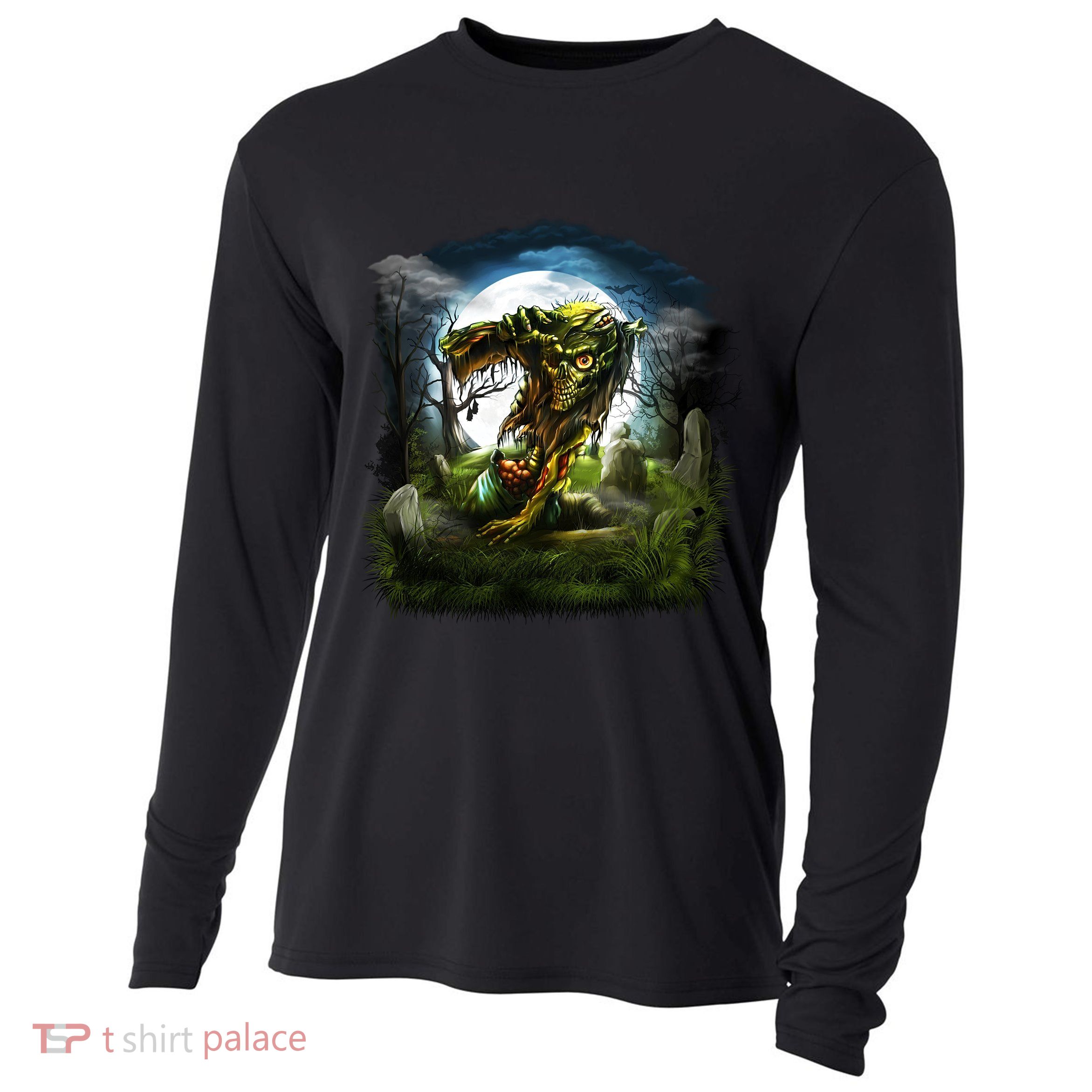 Zombie Grave Halloween Cooling Performance Long Sleeve Crew