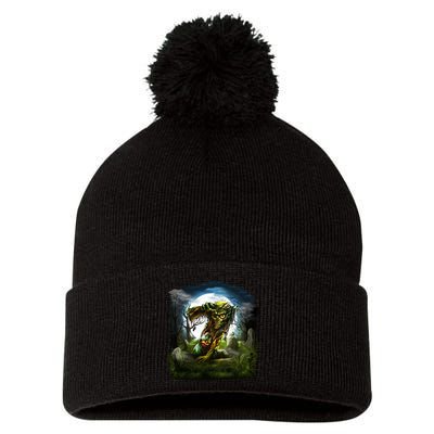 Zombie Grave Halloween Pom Pom 12in Knit Beanie