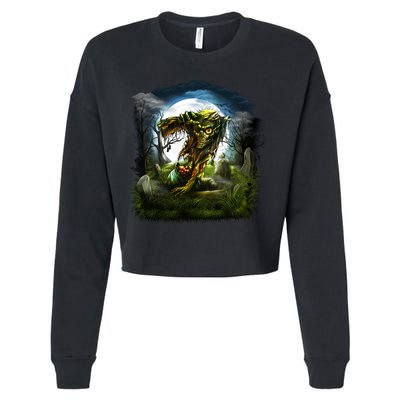 Zombie Grave Halloween Cropped Pullover Crew