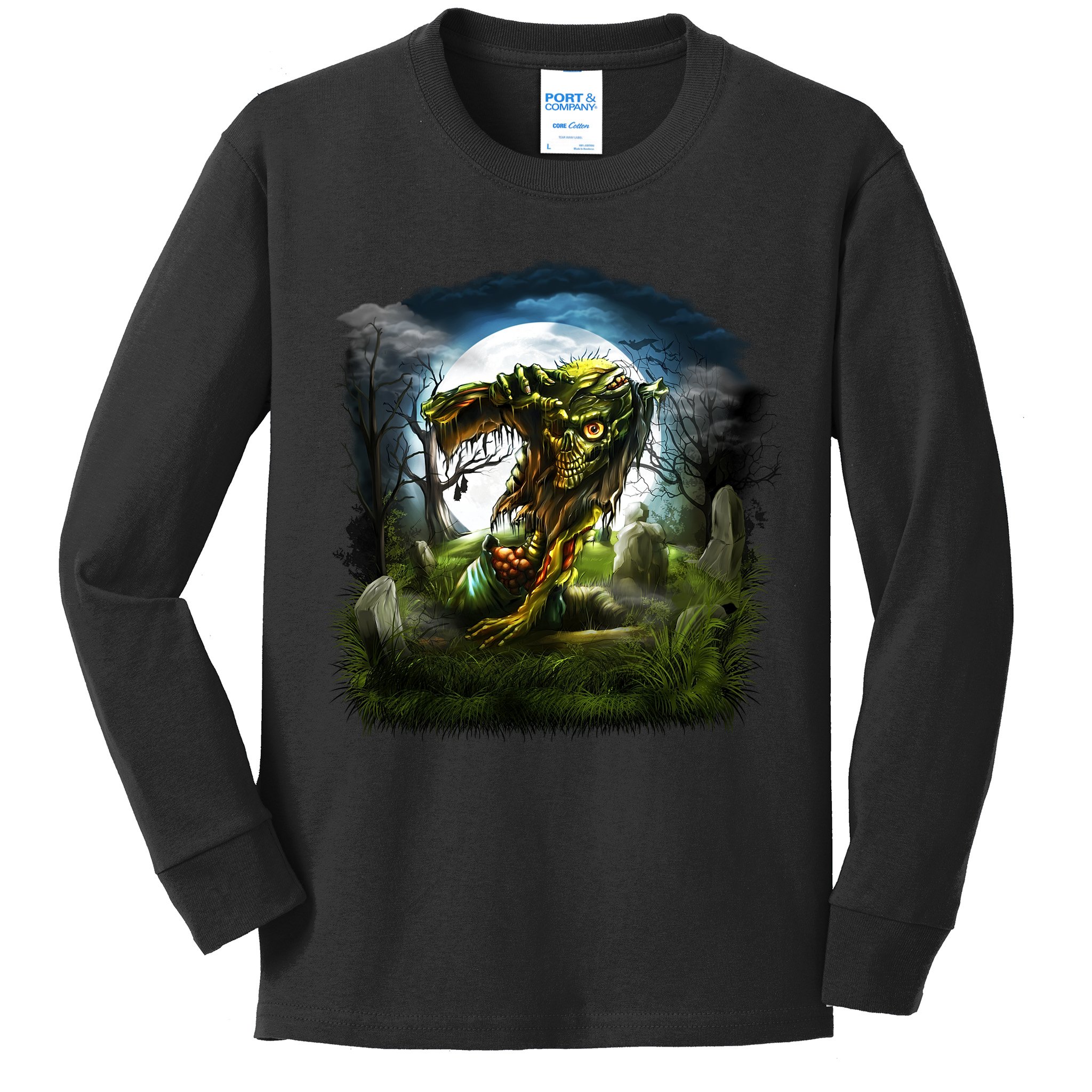 Zombie Grave Halloween Kids Long Sleeve Shirt