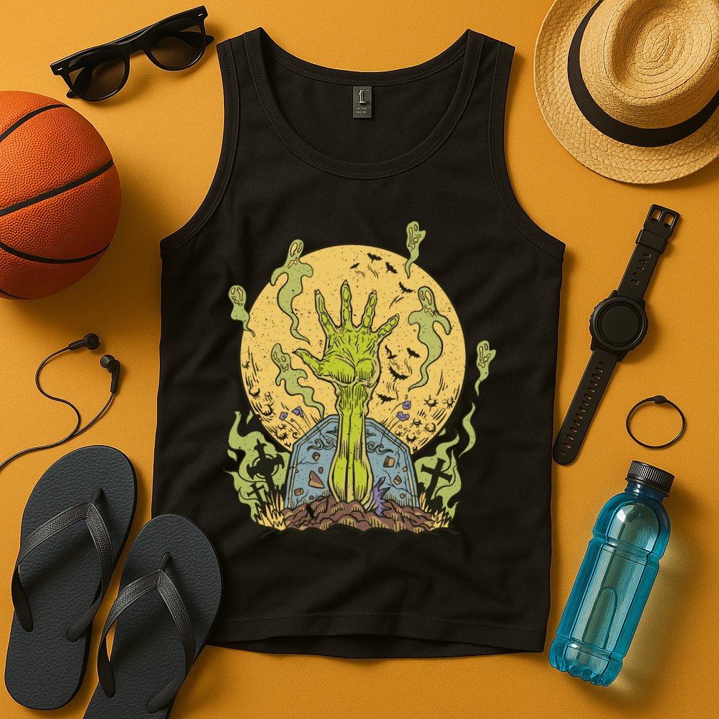 Zombie Hand Ghost Graveyard Tank Top