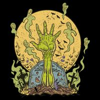 Zombie Hand Ghost Graveyard Cropped Pullover Crew
