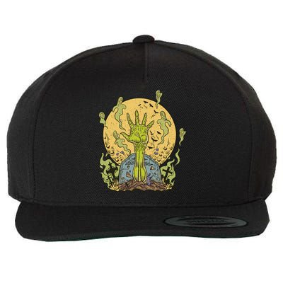Zombie Hand Ghost Graveyard Wool Snapback Cap