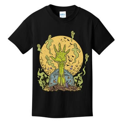 Zombie Hand Ghost Graveyard Kids T-Shirt