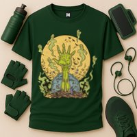 Zombie Hand Ghost Graveyard Cooling Performance Crew T-Shirt
