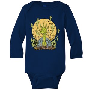 Zombie Hand Ghost Graveyard Baby Long Sleeve Bodysuit