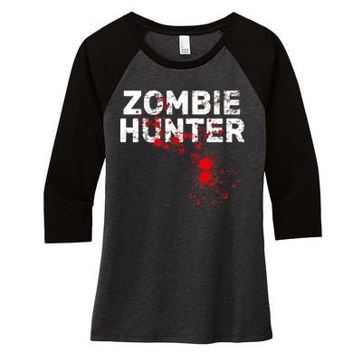 Zombie Hunter Women's Tri-Blend 3/4-Sleeve Raglan Shirt