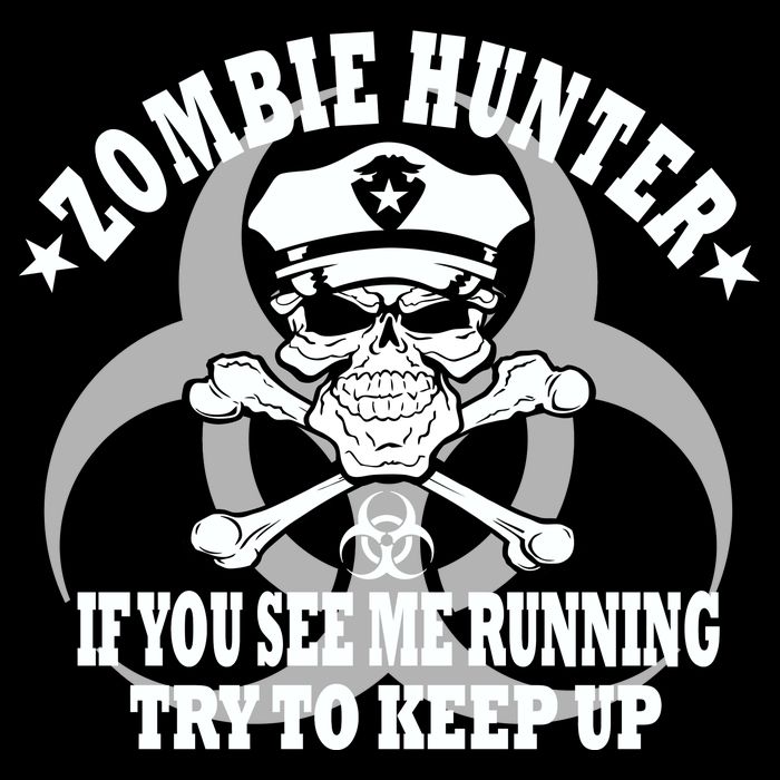 Zombie Hunter See Me Running Keep Up Drawstring Bag