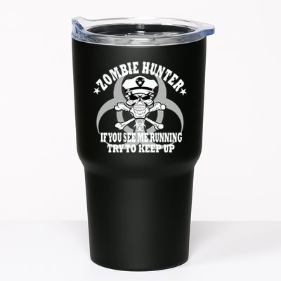 Zombie Hunter See Me Running Keep Up Tumbler