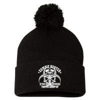 Zombie Hunter See Me Running Keep Up Pom Pom 12in Knit Beanie
