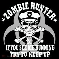 Zombie Hunter See Me Running Keep Up Pom Pom 12in Knit Beanie