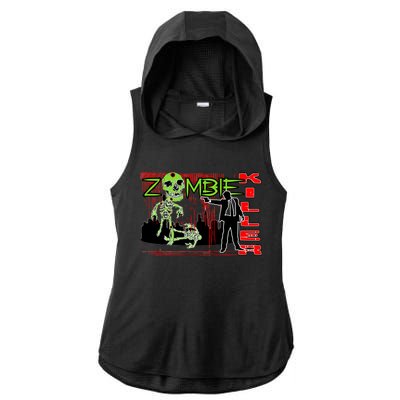 Zombie Killer Ladies PosiCharge Tri-Blend Wicking Draft Hoodie Tank