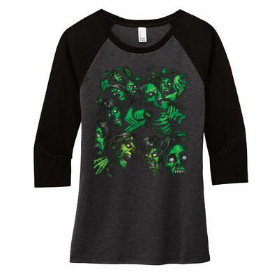 Zombie Pile Women's Tri-Blend 3/4-Sleeve Raglan Shirt