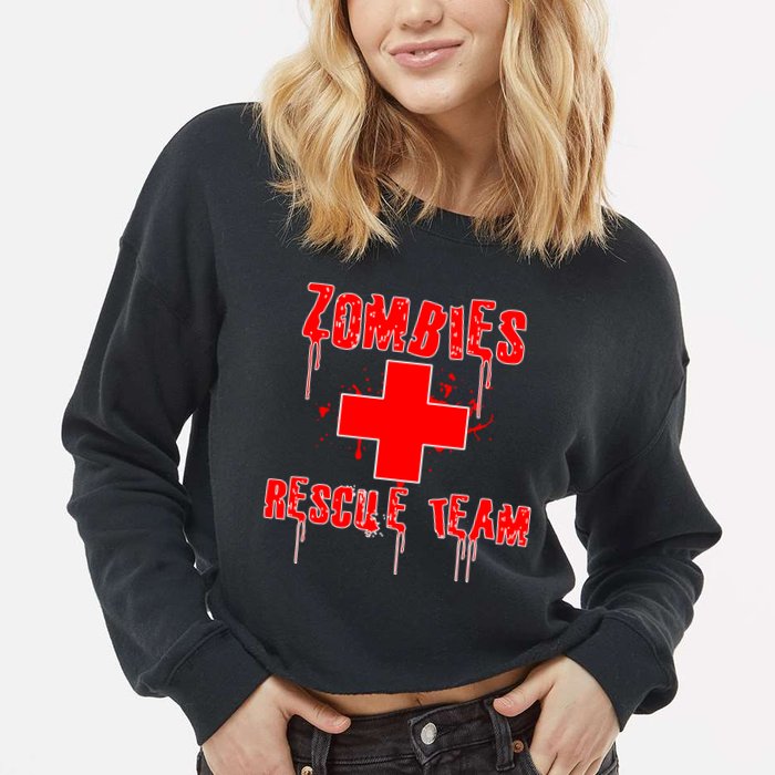 Zombie Rescue Team Cropped Pullover Crew