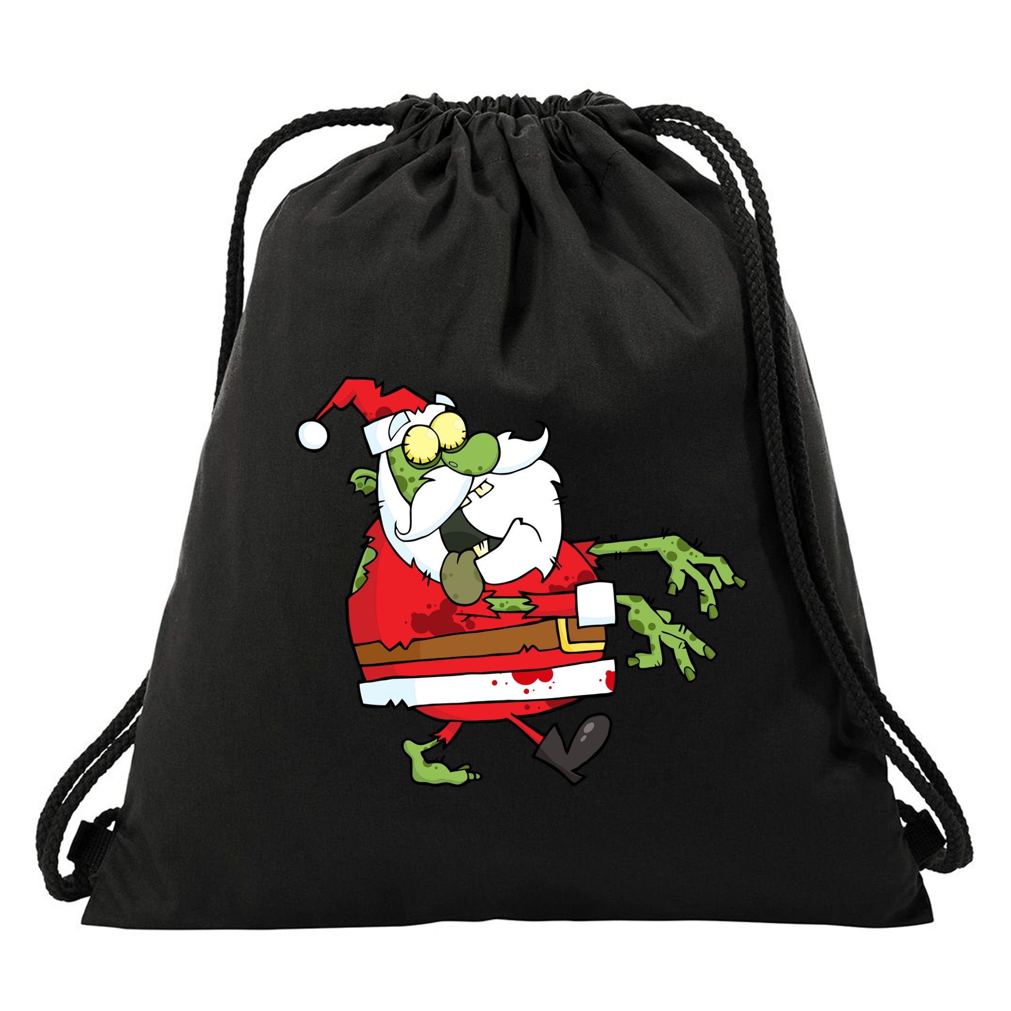 Zombie Santa Drawstring Bag