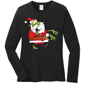 Zombie Santa Ladies Long Sleeve Shirt