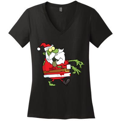Zombie Santa Women's V-Neck T-Shirt